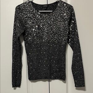 Dress Barn Black & Silver Sequin Sweater